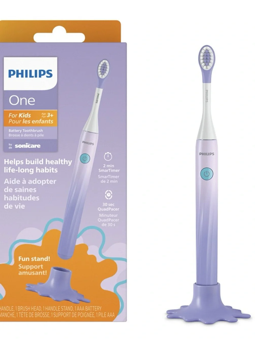 Philips Sonicare One Kids Toothbrush Battery Powered Age 3+ New Sealed
